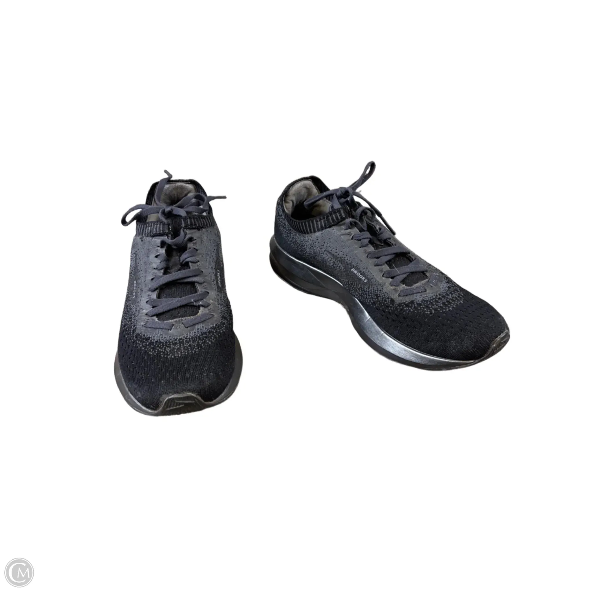Shoes Athletic By Brooks In Black & Grey, Size: 9