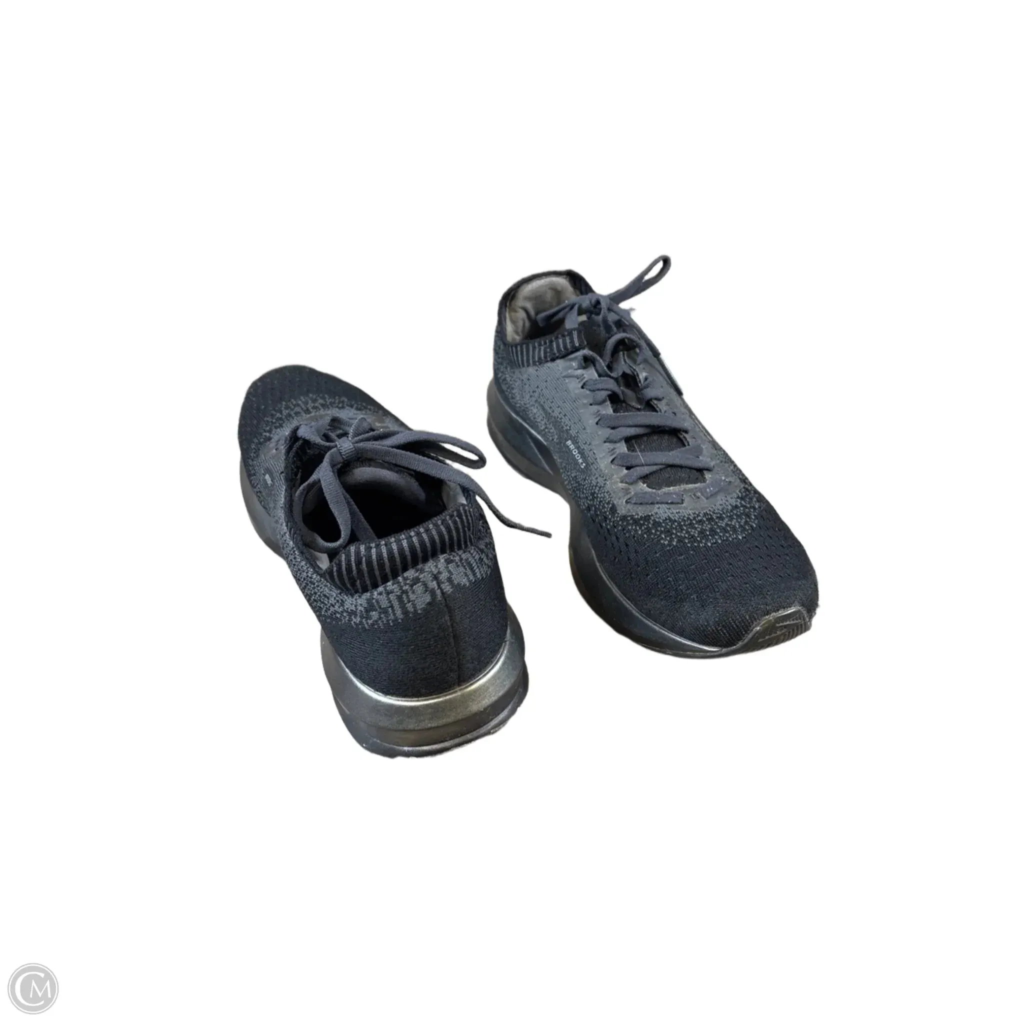 Shoes Athletic By Brooks In Black & Grey, Size: 9