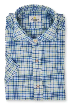 Short Sleeve Crinkle Seersucker Shirt