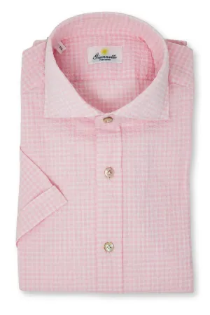 Short Sleeve Crinkle Seersucker Shirt