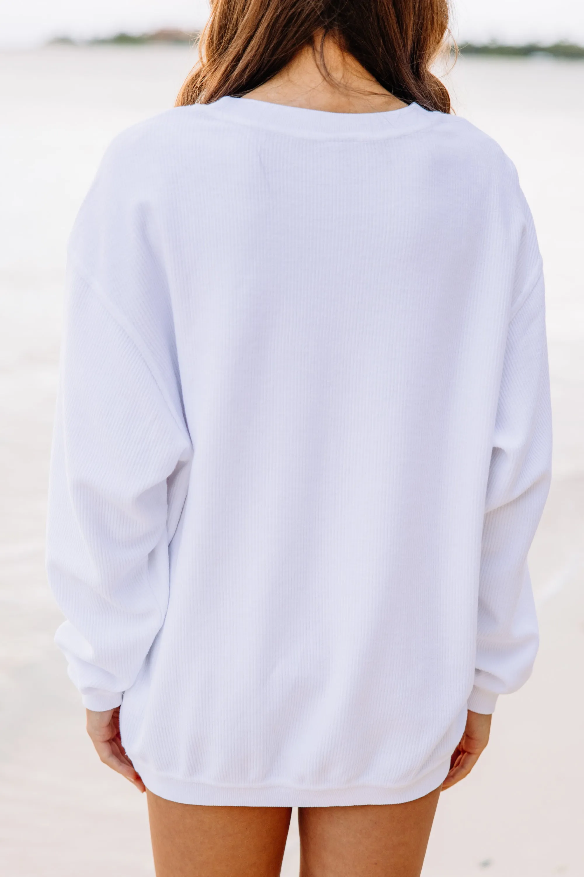 Simply Patriotic White Graphic Corded Sweatshirt