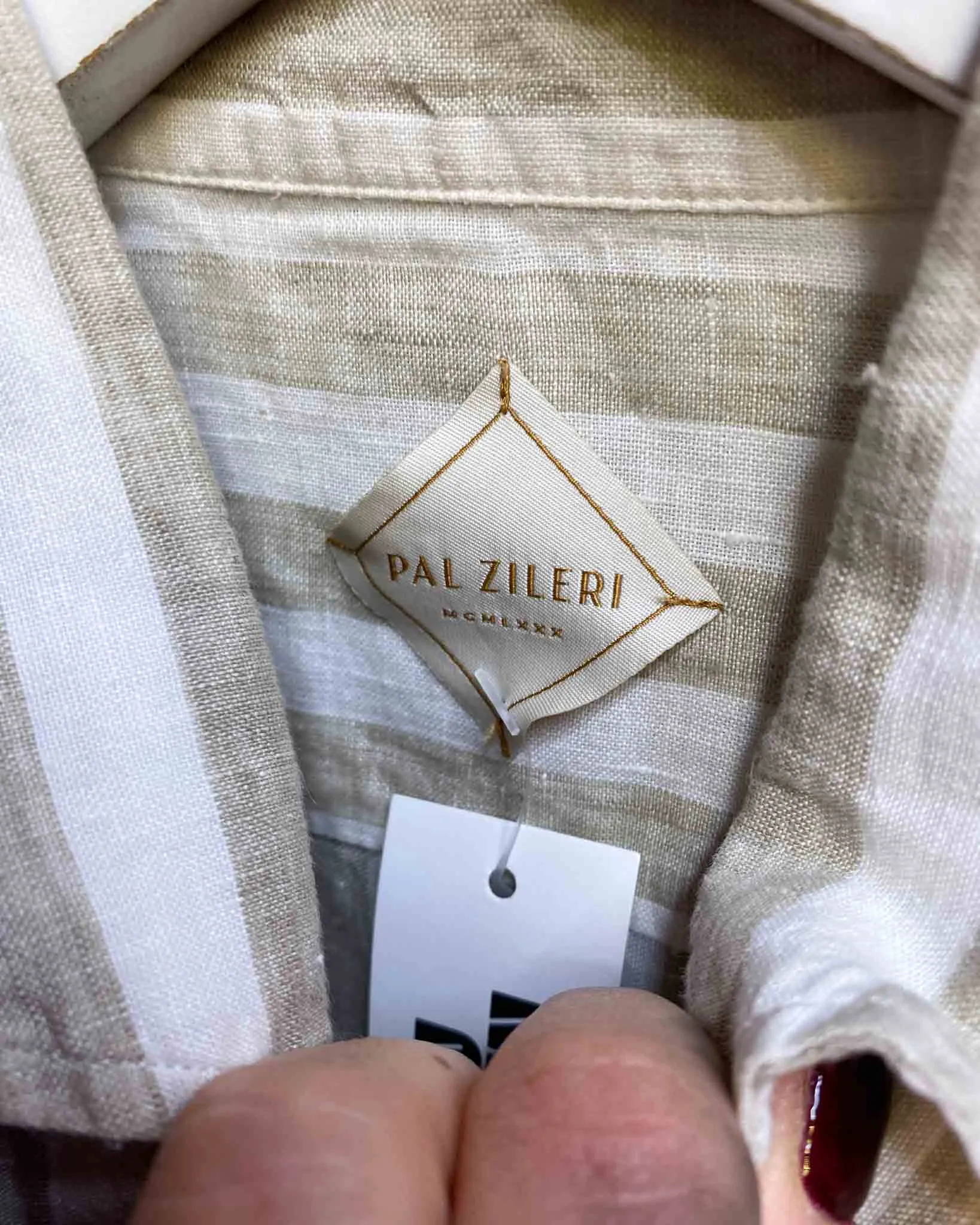 Size M (43) | Pal Zilieri Striped Linen Shirt