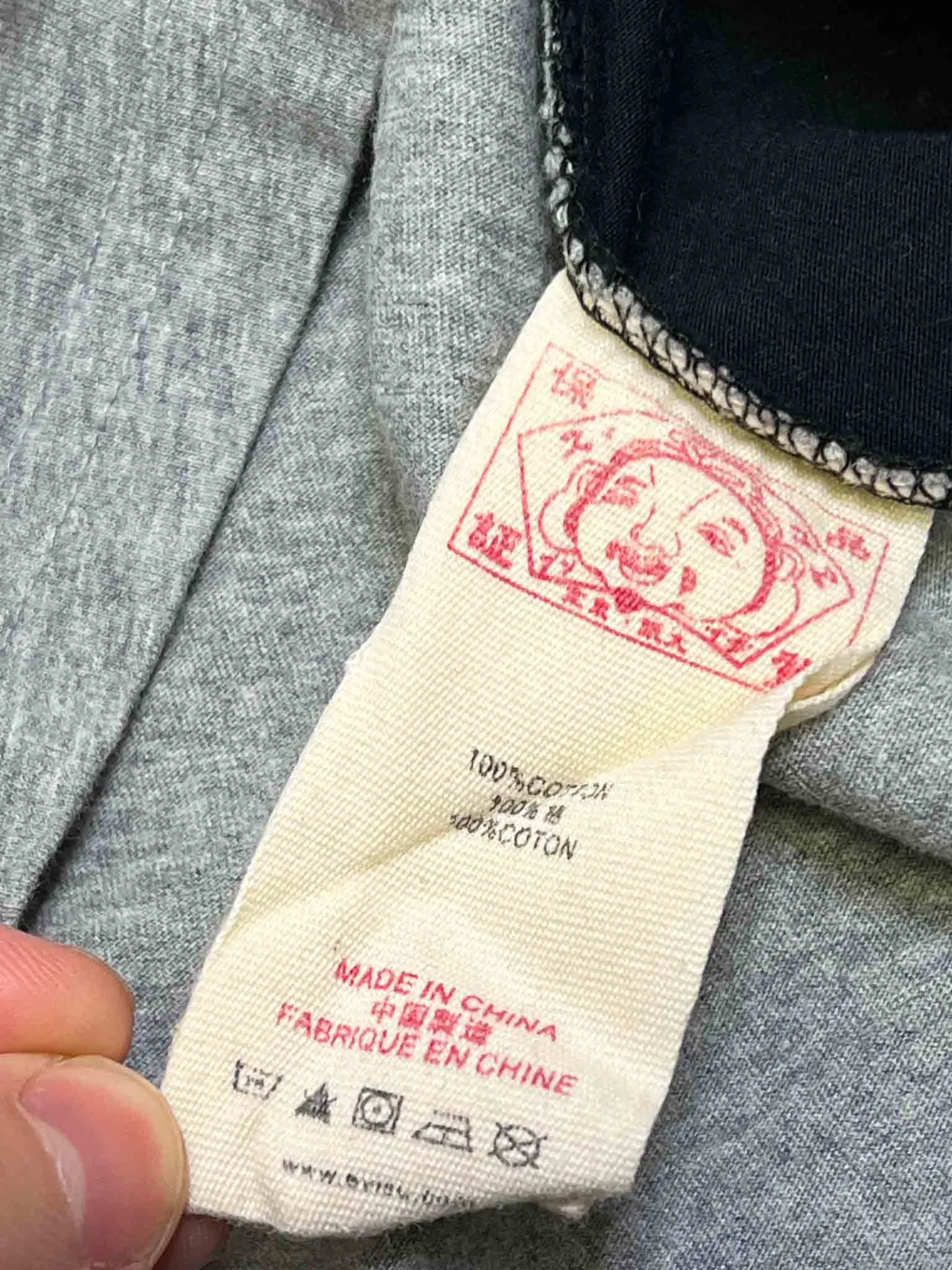 Size M | Evisu Black and Grey Panel T-shirt