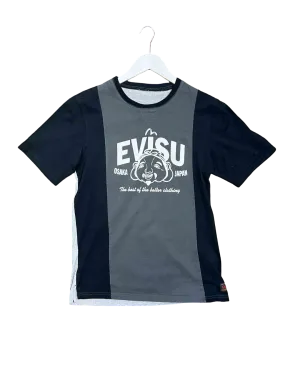 Size M | Evisu Black and Grey Panel T-shirt