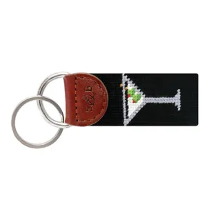 Smathers and Branson Martini Needlepoint Key Fob - Black