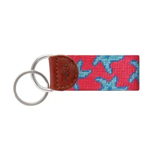 Smathers and Branson Starfish Needlepoint Key Fob - Watermelon