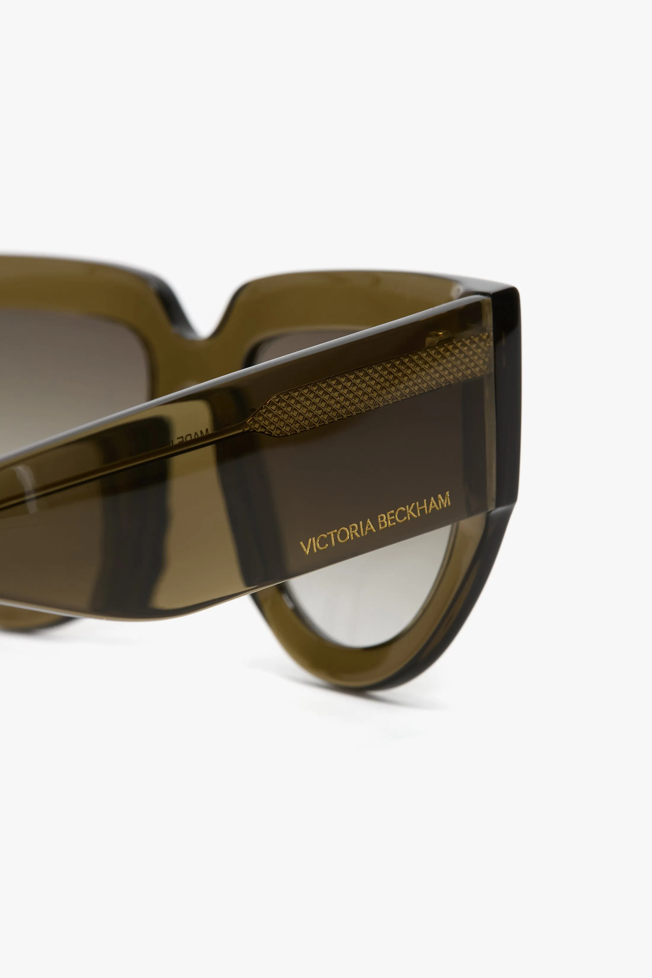 Soft Square Acetate Sunglasses In Khaki Victoria Beckham