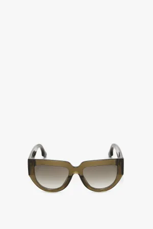 Soft Square Acetate Sunglasses In Khaki Victoria Beckham
