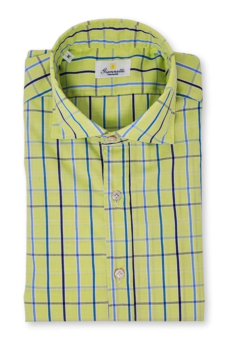 Soft Yellow Plaid Shirt
