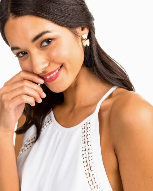 Southern Tide Christine Lace Inset Dress - White