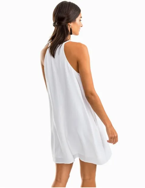 Southern Tide Christine Lace Inset Dress - White