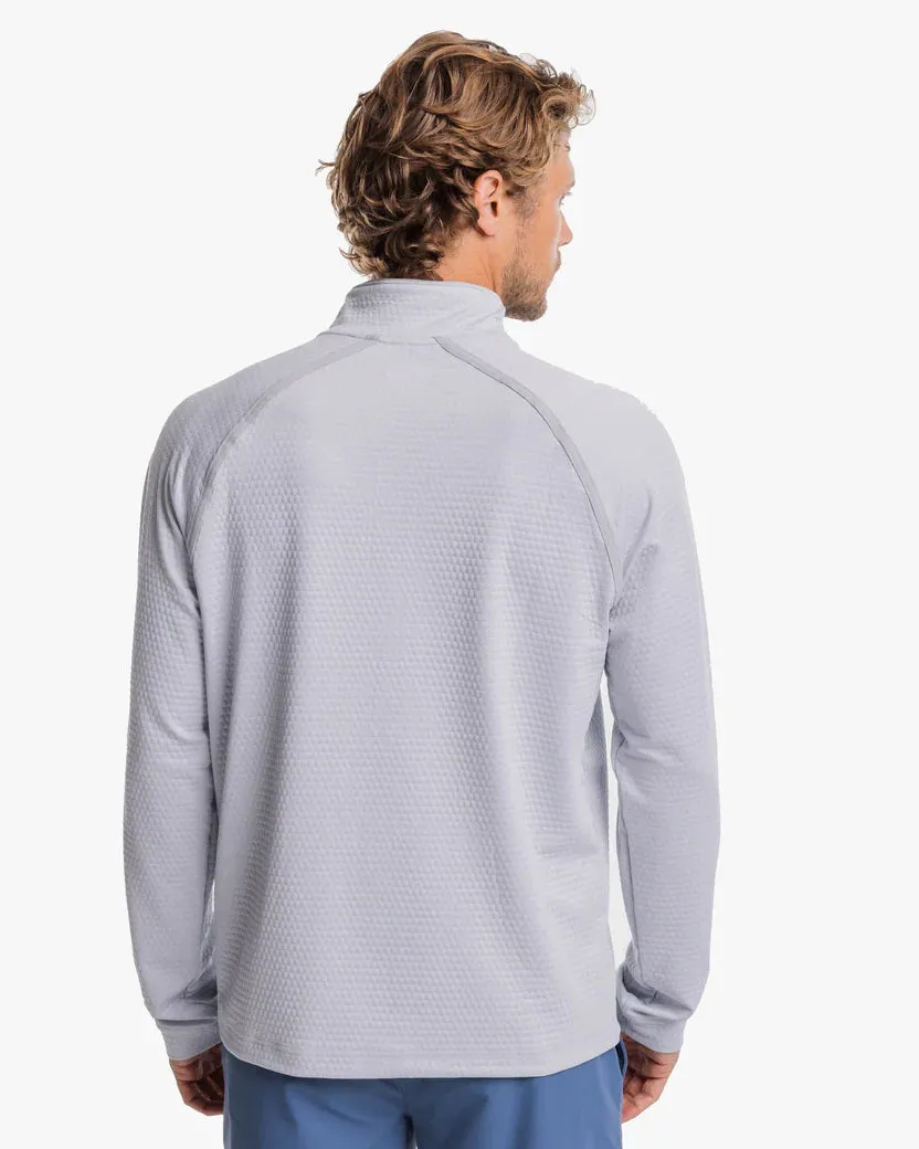 Southern Tide Men's Scuttle Heather Performance Quarter Zip - Heather Slate Grey