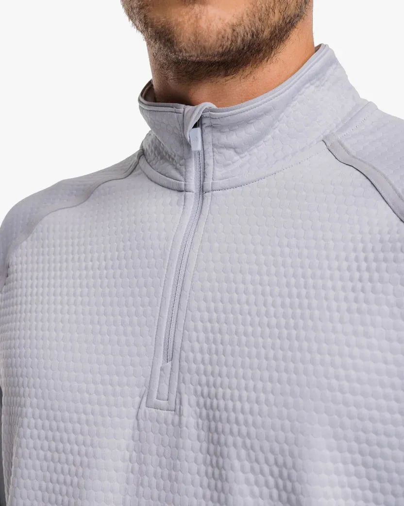 Southern Tide Men's Scuttle Heather Performance Quarter Zip - Heather Slate Grey
