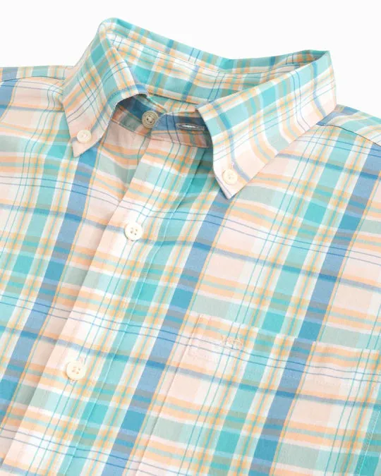 Southern Tide Men's Sky Valley Plaid Coastal Passage Sport Shirt - Rose Blush
