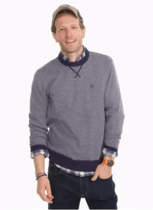 Southern Tide Pacific Highway Twill Crewneck Sweater - True Navy