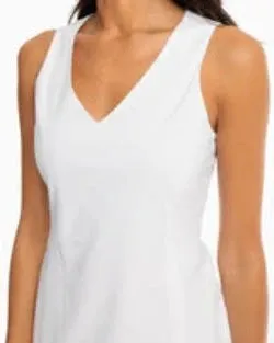 Southern Tide Women's Baxlee Seersucker Shift Dress - Classic White