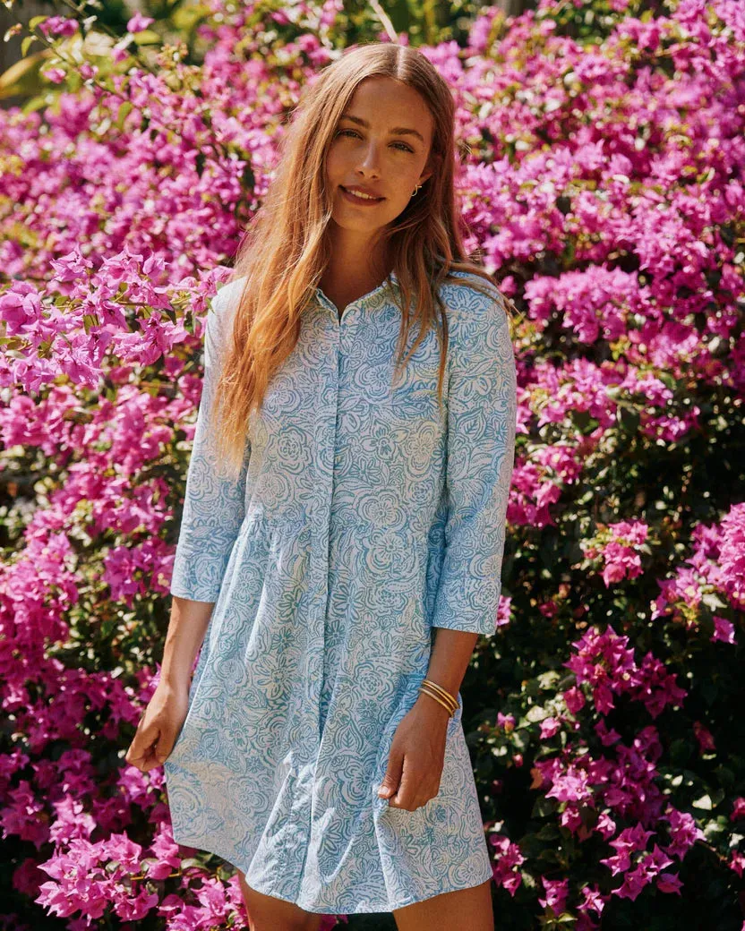 Southern Tide Women's Cara Brrr Forever Floral Dress - Sky Blue
