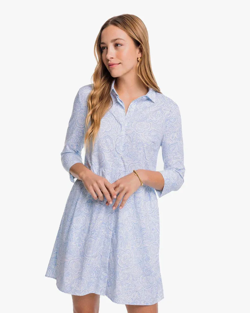 Southern Tide Women's Cara Brrr Forever Floral Dress - Sky Blue