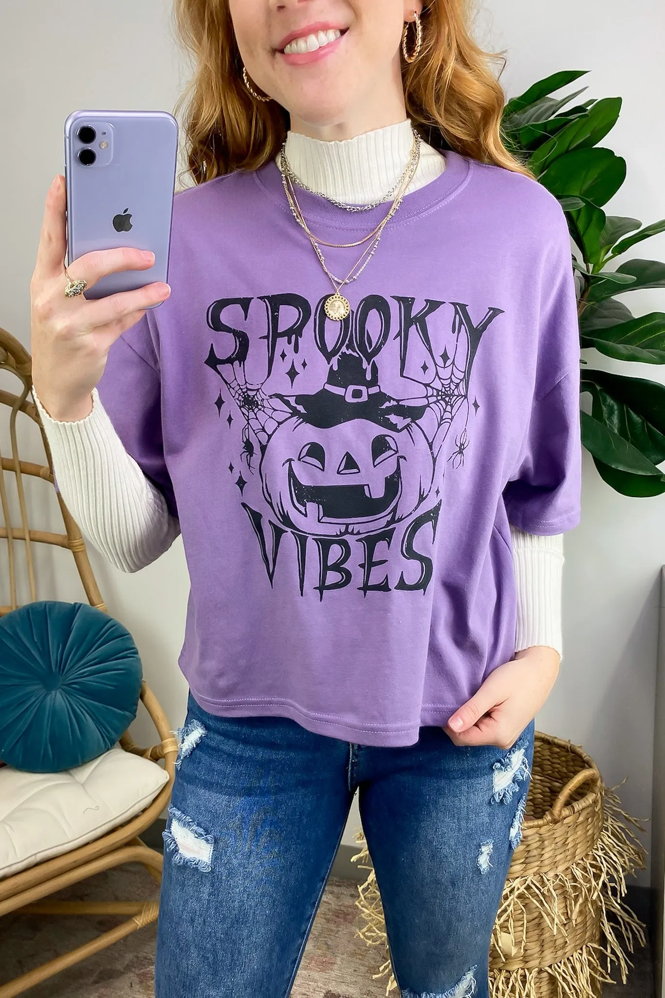 Spooky Vibes Relaxed Graphic Tee - FINAL SALE