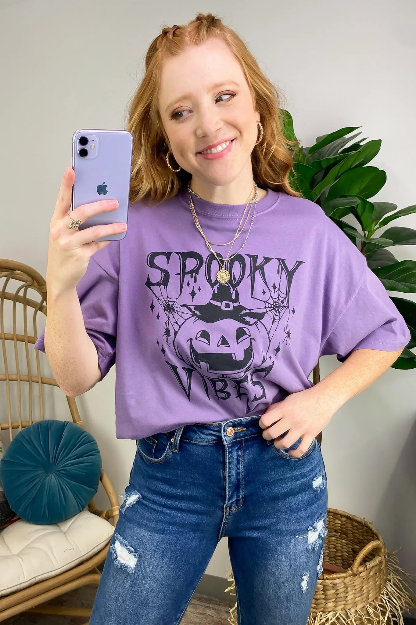 Spooky Vibes Relaxed Graphic Tee - FINAL SALE