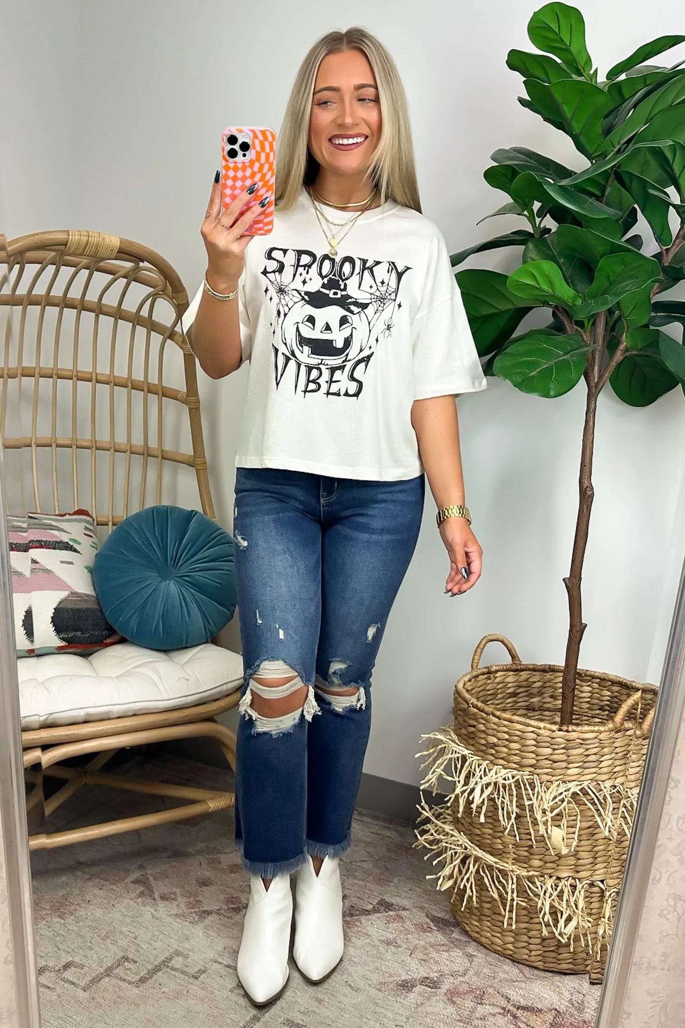 Spooky Vibes Relaxed Graphic Tee - FINAL SALE