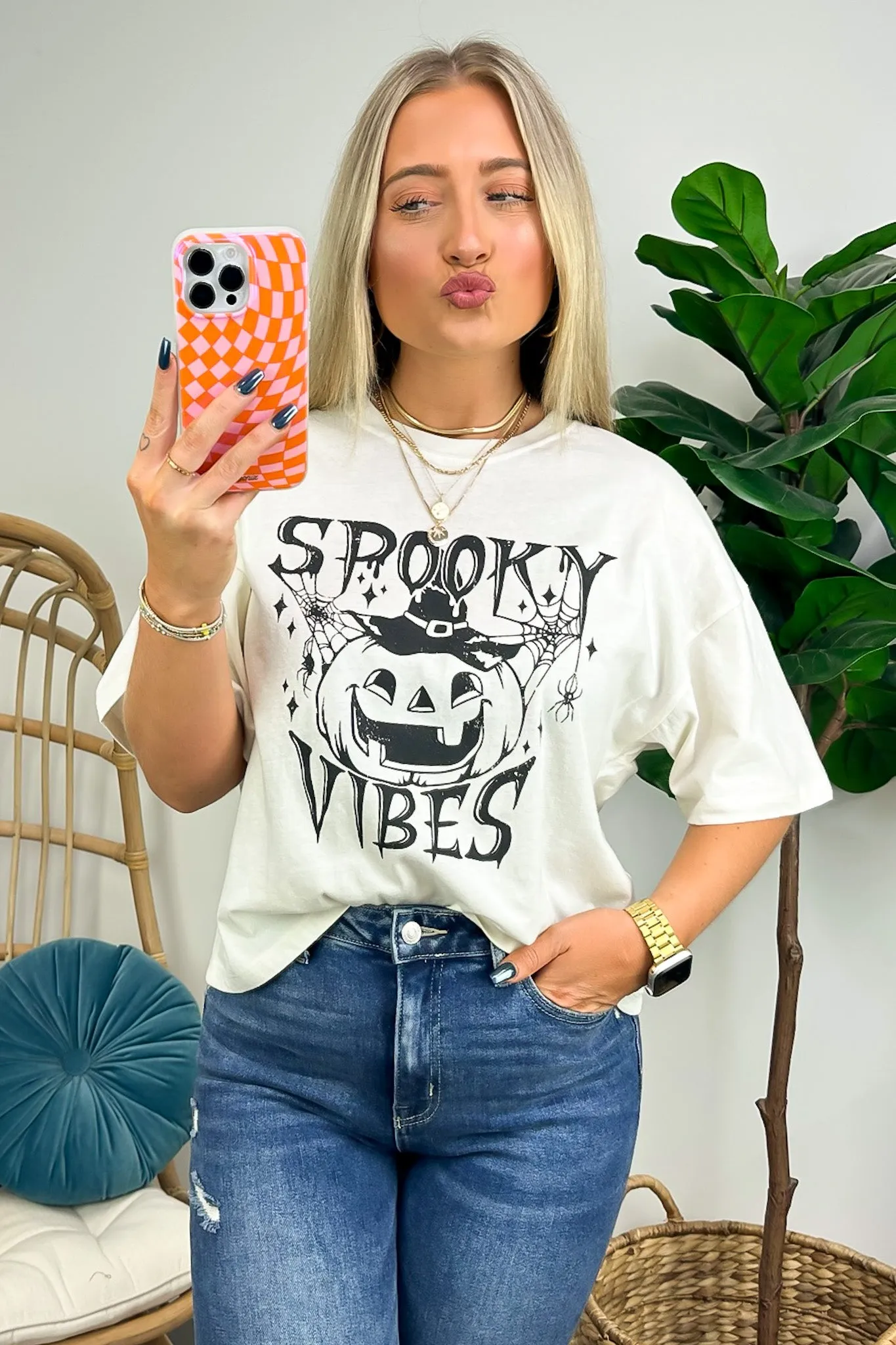 Spooky Vibes Relaxed Graphic Tee - FINAL SALE