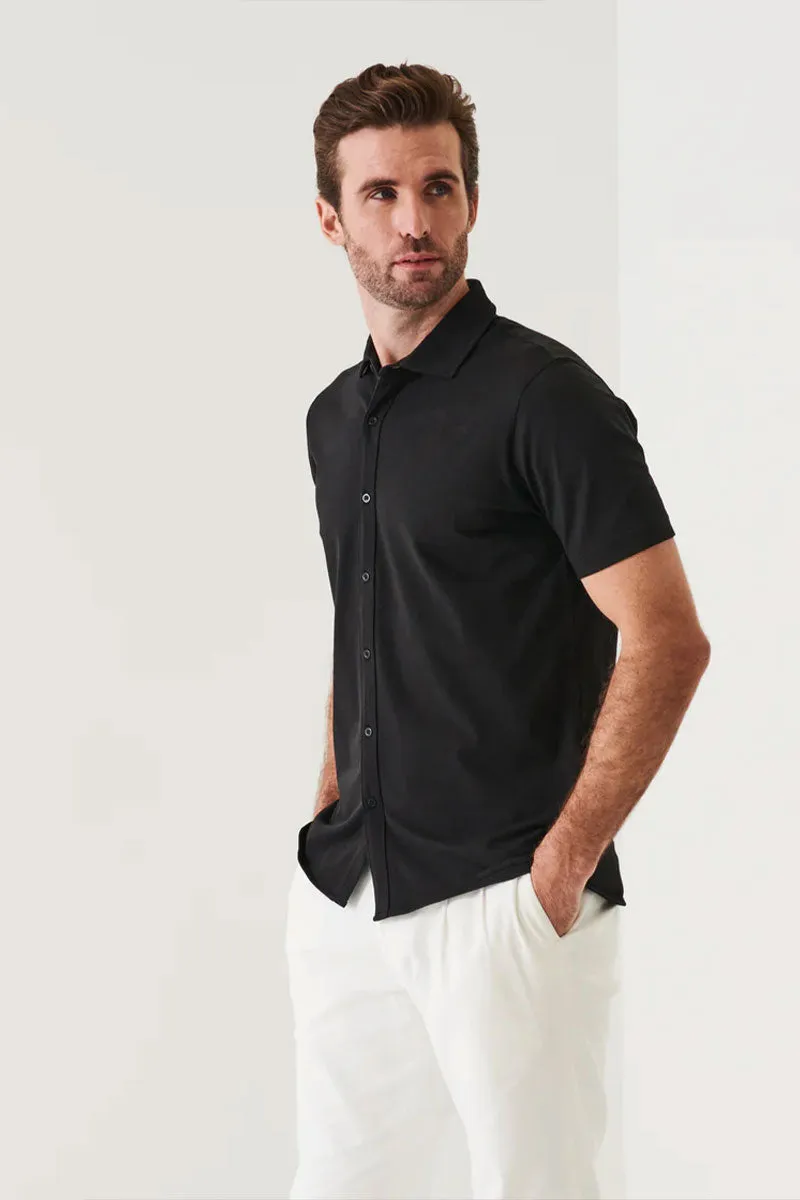 Stretch Button-Front Shirt