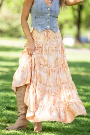 Sunlit Blossoms Bandana Printed Maxi Skirt