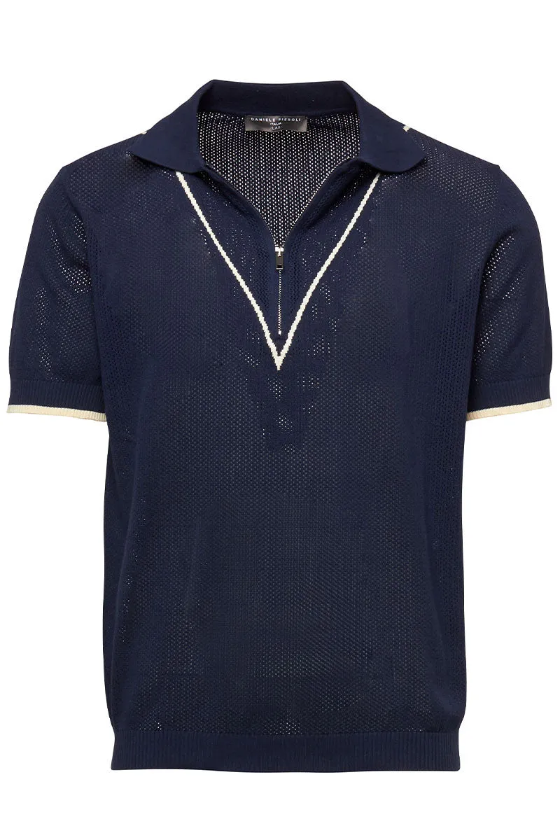 V Trim Zip Polo