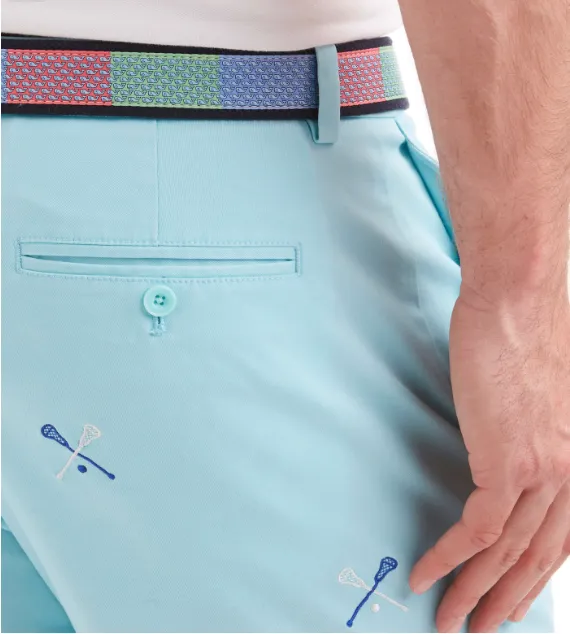 Vineyard Vines 7" Lacrosse Embroidered Breaker Shorts - Pool Side