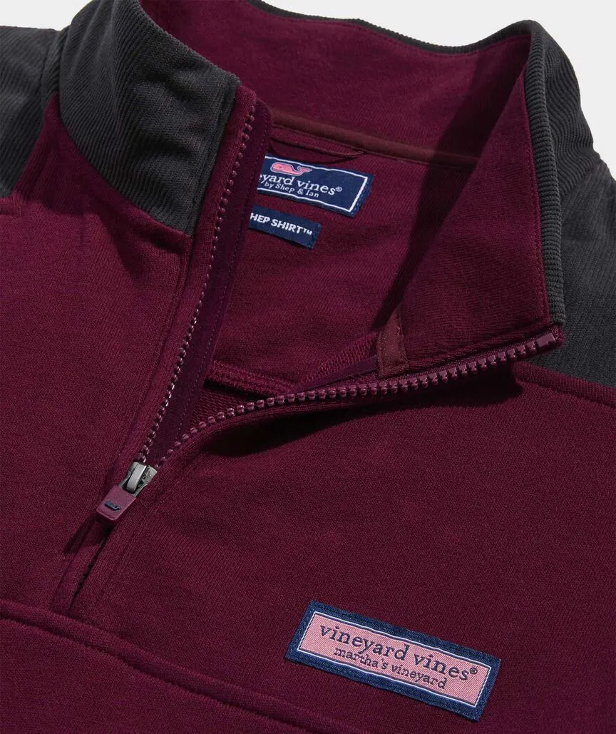 Vineyard Vines Corduroy Shoulder Professor Shep Shirt - Crimson