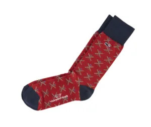 Vineyard Vines Men's Crossed Skis Icon Socks - Calypso Red
