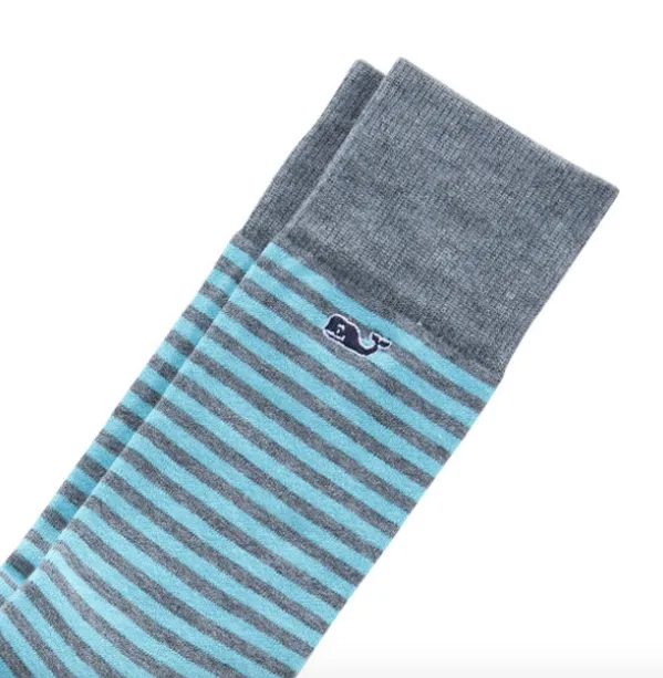 Vineyard Vines Men's Fine Stripe Socks - Capri Blue