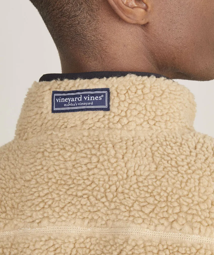Vineyard Vines Men's Sherpa SuperShep Quarter-Zip - Officer Khaki