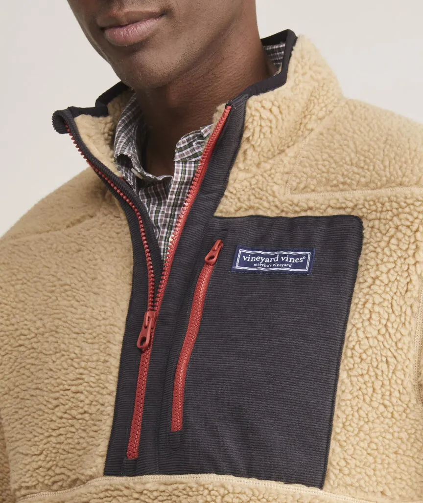 Vineyard Vines Men's Sherpa SuperShep Quarter-Zip - Officer Khaki