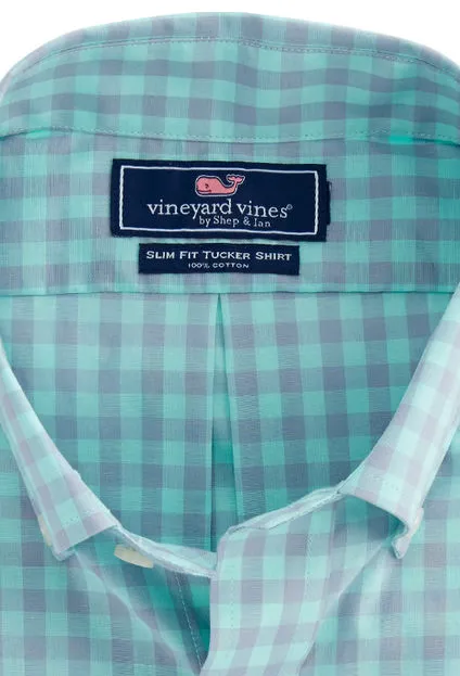 Vineyard Vines West Cay Gingham Slim Tucker Shirt - Marina