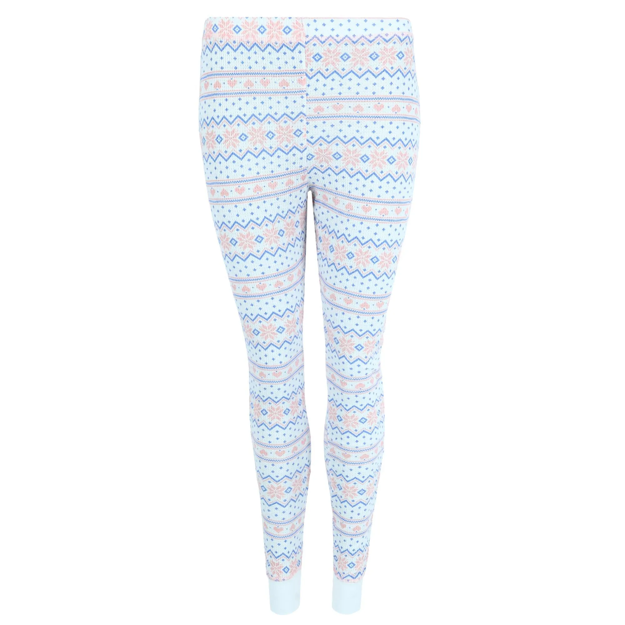Women's Printed Waffle Weave Thermal Top and Bottom Set
