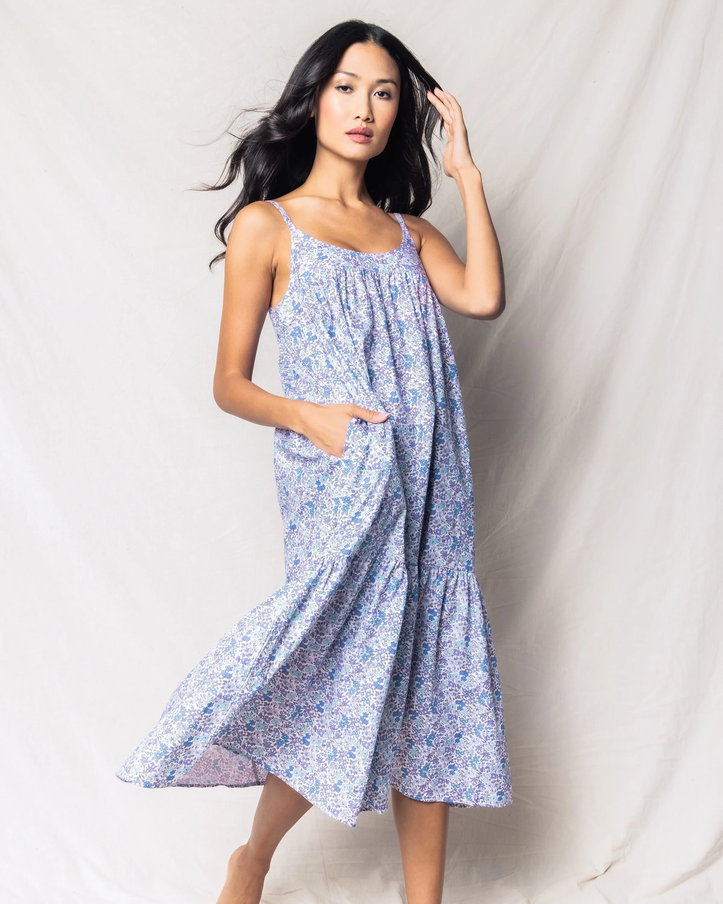 Women's Twill Chlo Nightgown in Fleur D'Azur